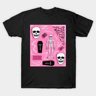 Halloween- Memphis style- pink T-Shirt